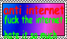 rainbow stamp that reads: 'anti internet fuck the internet hate it so much